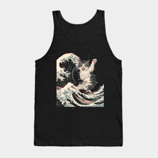 Cat Riding Shark Underwater Expedition Tank Top